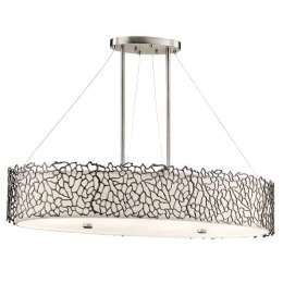 Lampa wisząca owal Coral srebrna K4