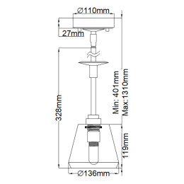 wymiary lampy Agatha