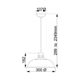 wymiary lampy wiszącej franklin