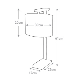 wymiary lampy stołowej belmond