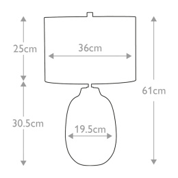 wymiary lampy stołowej chelsfield