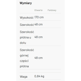 wymiary materiału batyline iso