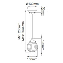 wymiary lampy cosmos wiszącej