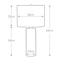 wymiary lampy stołowej ripple