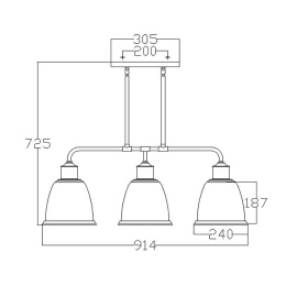 wymiary lampy potrójnej hobson